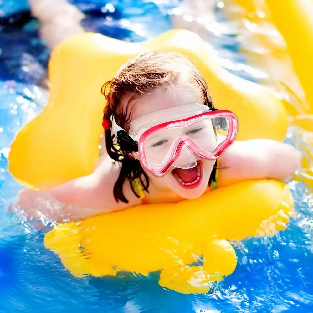 Kids Anti-Fog Swim Goggles with Nose Cover | PC Lens PVC Strap Kids Swim Goggles Axl