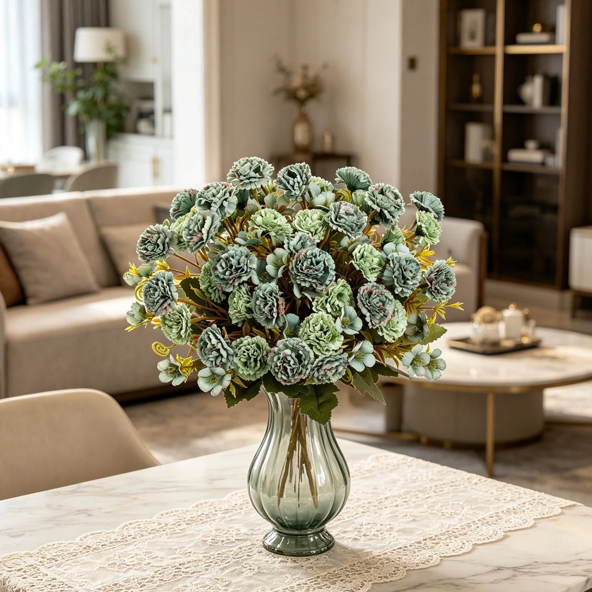 Artificial Silk Carnation Bouquet for Wedding & Home Decor Artificial Flower Bouquet Axl