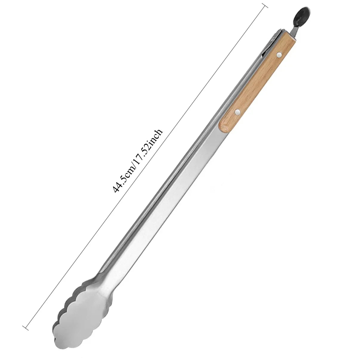 Stainless Steel Kitchen Tongs with Wooden Handle | 7–16 Inch Kitchen Tongs Axl 44.5cm-5698