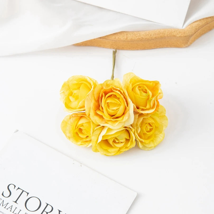 Silk Rose Artificial Flowers – Wedding, Wreath & Home Decor Artificial Silk Flowers Axl 7 6pcs