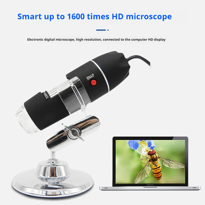 USB Digital Microscope 500X–1600X | 8-LED & Measurement Tool USB Digital Microscope Axl