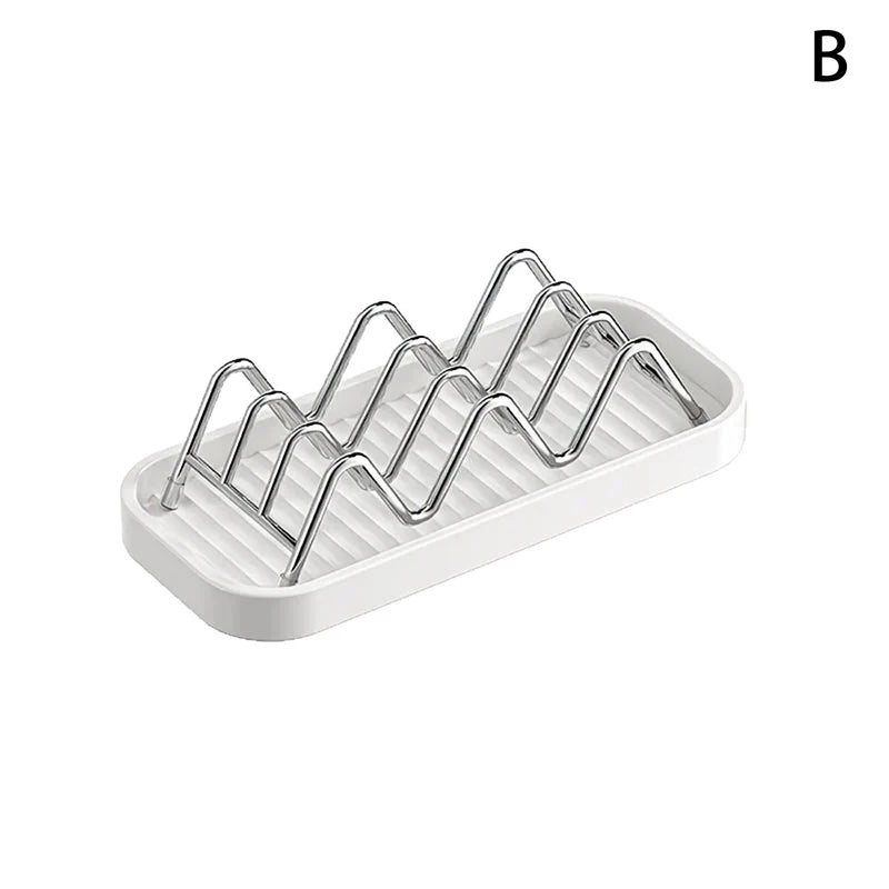 W-Shaped Stainless Steel Soap Holder with Drain Tray | Non-Slip Soap Dish Holder Axl B