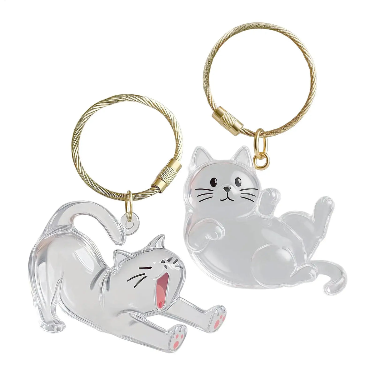 Pet Hair Keepsake Keychain – Transparent Cat Fur Storage Charm Pet Keepsake Charm Axl