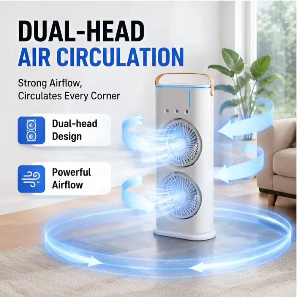3-in-1 Desktop Fan Humidifier & LED Night Light | USB Cooler Desktop Humidifier Fan Axl