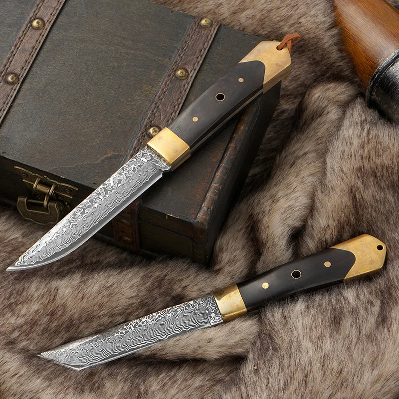 Forged Meat Cleaver & Boning Knife – Teardrop Patterned Blade Kitchen Chef Knife Axl