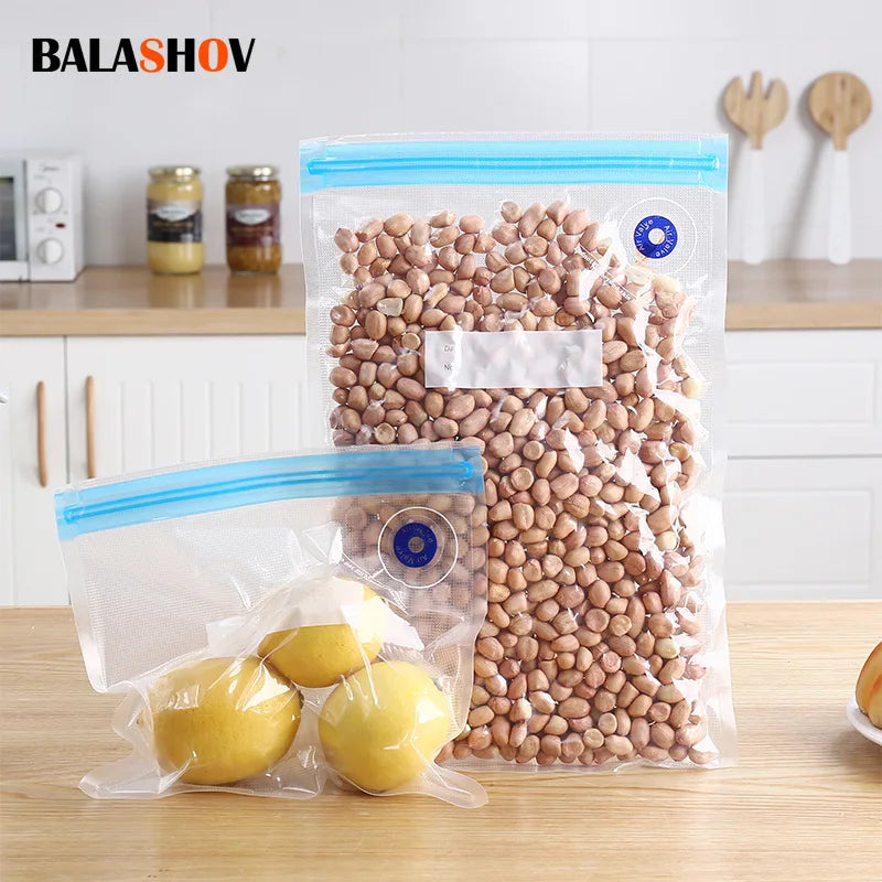 Reusable Vacuum Zipper Bags for Food Storage – 5 or 10 Pack Food Storage Bags Axl