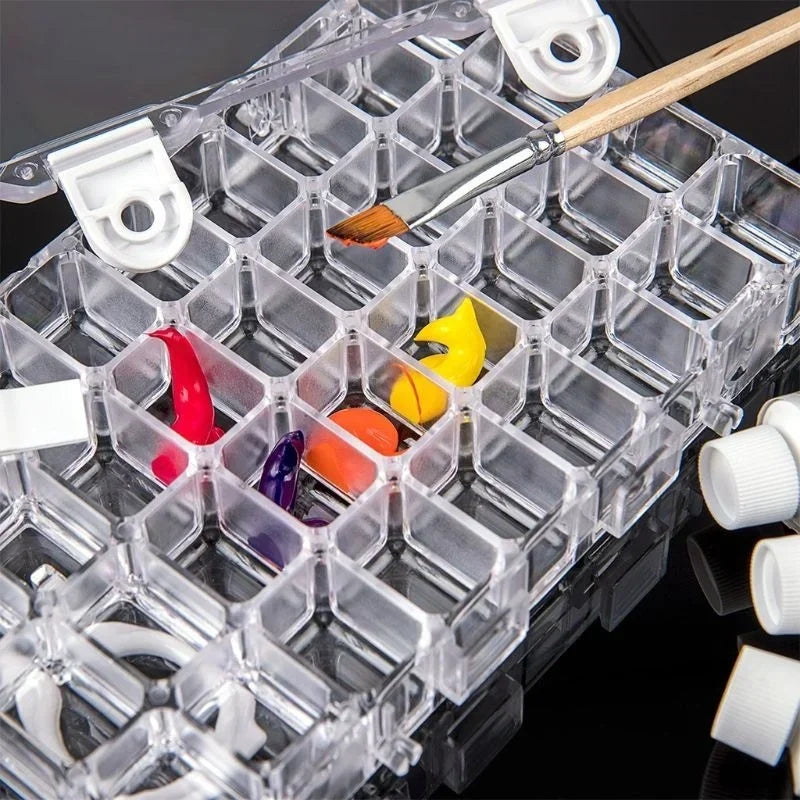 24-Grid Leakproof Watercolor Paint Palette Storage Box Paint Palette Box Axl