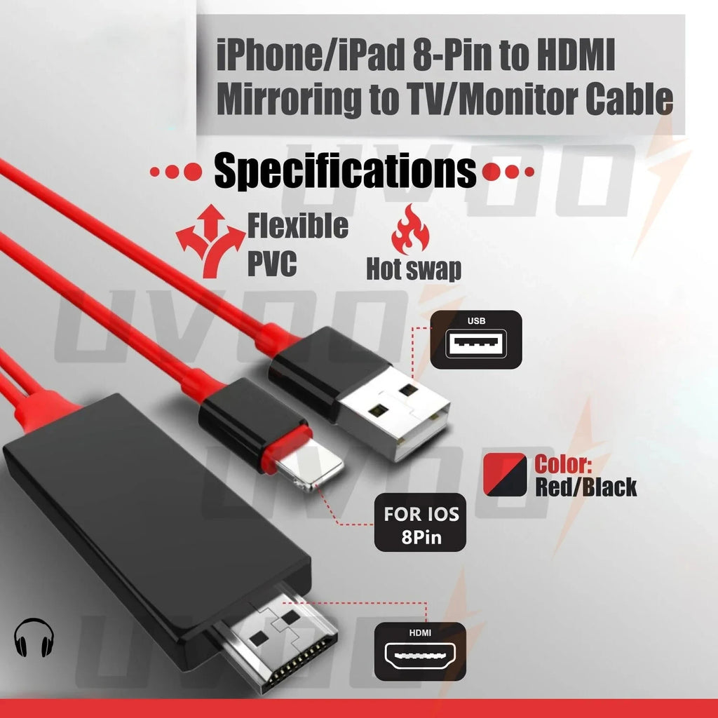1080P Digital AV Adapter – iPhone & iPad to HDTV Cable Digital AV Adapter Axl