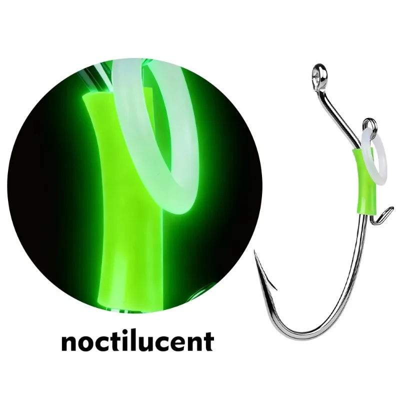 10-Pack Luminous Spring-Loaded Live Shrimp Fishing Hooks Live Bait Fishing Hooks Axl