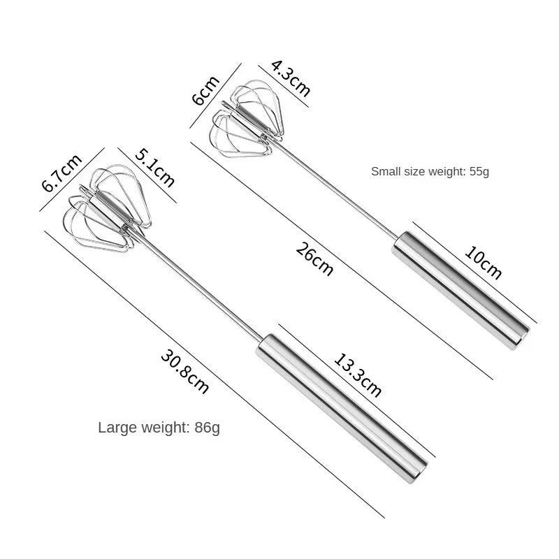 Stainless Steel Manual Egg Beater – Rotary Whisk for Baking Manual Egg Beater Axl