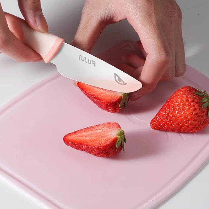 Kids Safe Serrated Kitchen Knife – Toddler Fruit & Bread Cutter Kids Kitchen Knife Axl