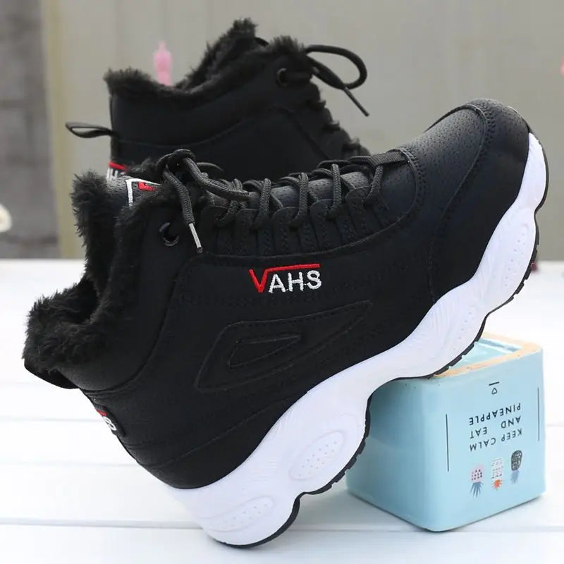 Women's Winter Velvet-Lined Sneakers – Warm Non-Slip Shoes Winter Sneakers Axl black 35