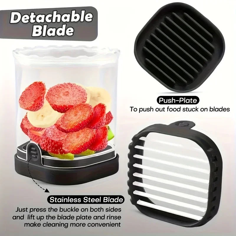 2-in-1 Stainless Steel Fruit & Vegetable Slicer Chopper Cup Fruit Vegetable Slicer Axl