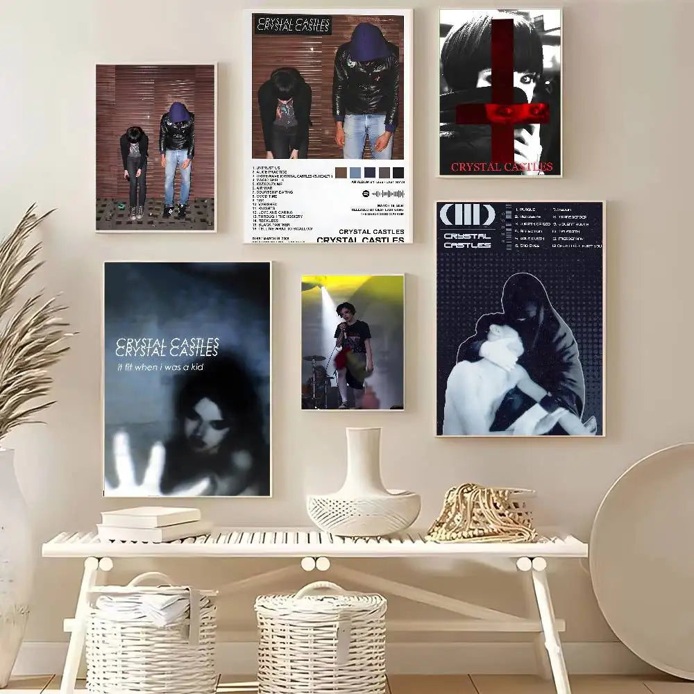 Crystal Castles Band Poster – HD Self-Adhesive Waterproof Wall Art Wall Art Poster Axl