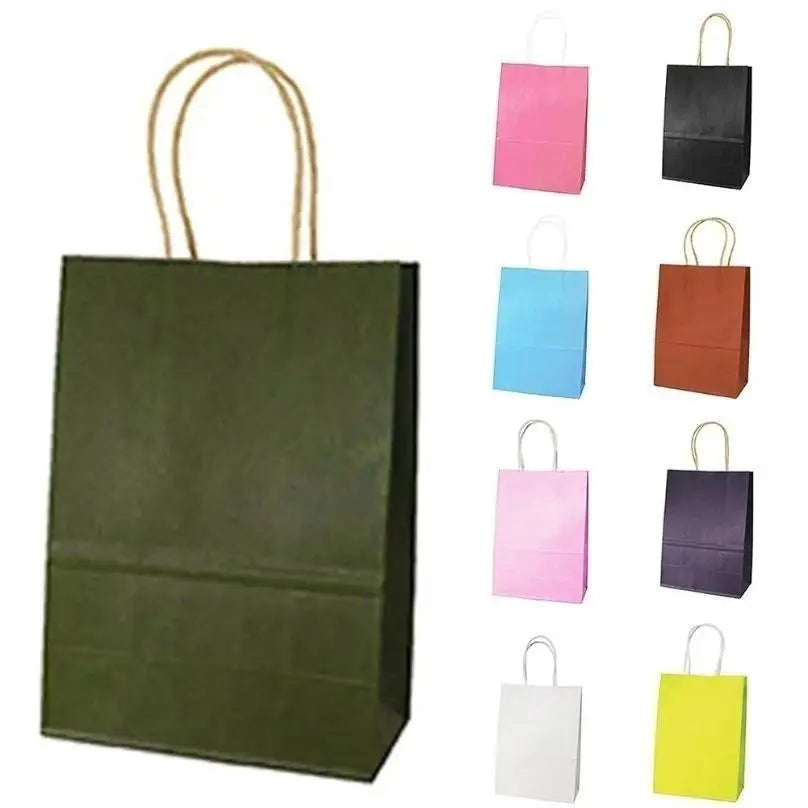 Kraft Paper Gift Bags with Handles 5-Pack | Party Favor Bags Kraft Gift Bags Axl
