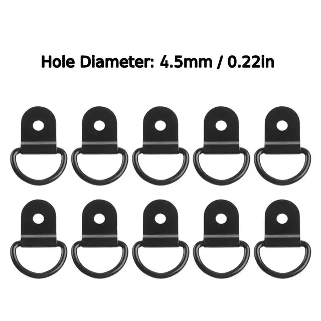 10-Pack D-Ring Tie Down Anchors – Iron Lashing Rings for Trucks Cargo Tie Down Rings Axl 10PCS 4.5mm