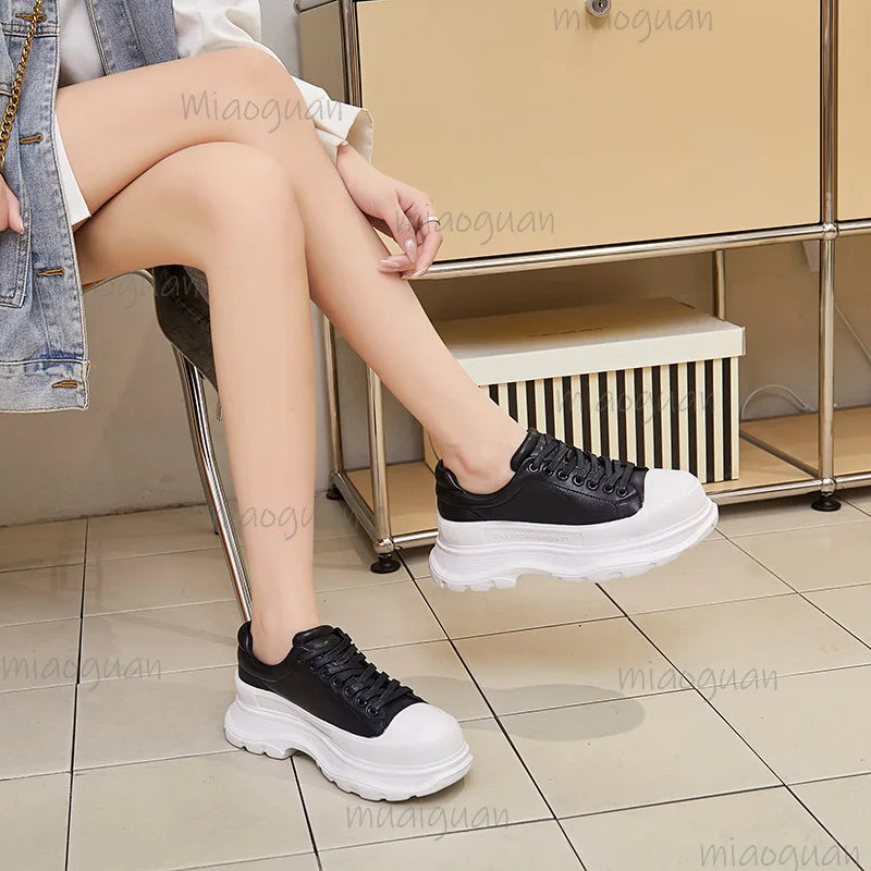 Women's Thick Sole Dad Sneakers – Lace-Up Fashion Sport Shoes Women's Sneakers Axl