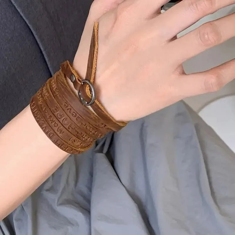 Brown Faux Leather Choker Necklace – Adjustable Waist Chain Leather Choker Necklace Axl