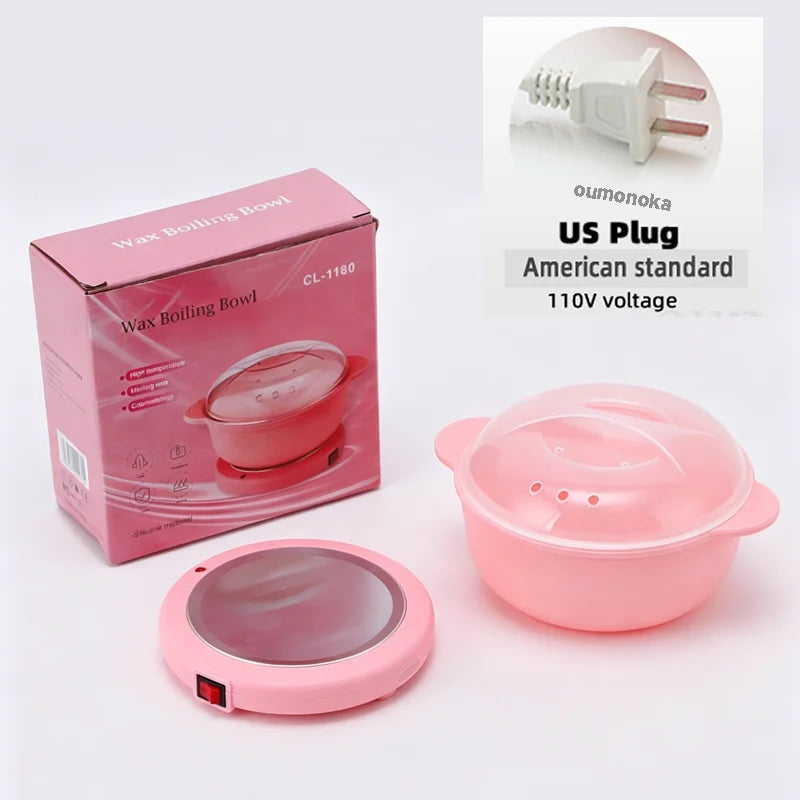Oumonoka Wax Heater – Food-Grade Silicone Depilatory Pot Wax Heater Machine Axl US-Flexi Sile Pink