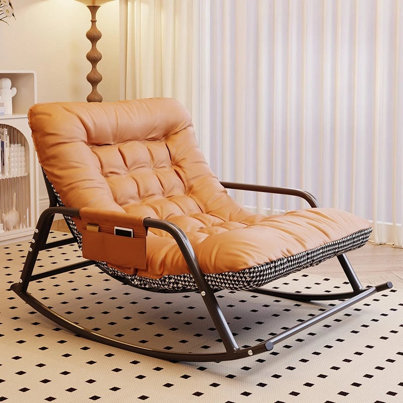 Oversized Double Rocking Chair – Sit & Recline Metal Frame Double Rocking Chair Axl Spliced orange