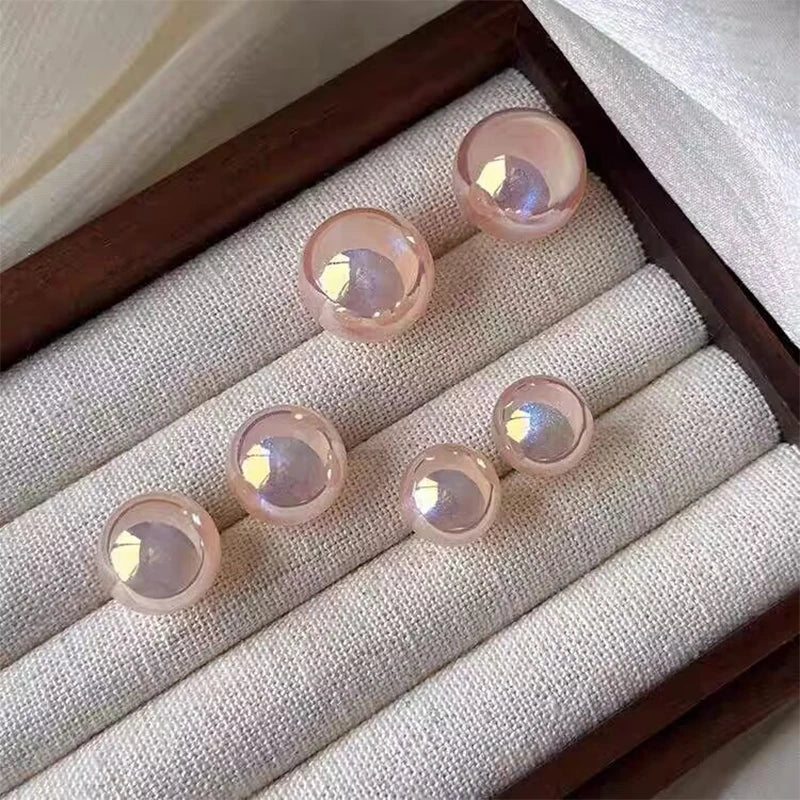 Pink Imitation Pearl Stud Earrings – Elegant Women's Jewelry Pearl Stud Earrings Axl