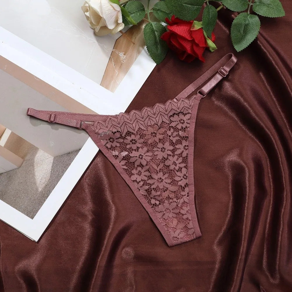 Women's Low-Rise Lace Thong Panties – Soft Traceless Briefs Lace Thong Panties Axl