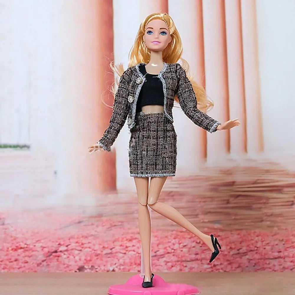 1/6 Doll Winter Outfit – Elegant Coat & Skirt Set for 29–32cm Doll Clothing Set Axl