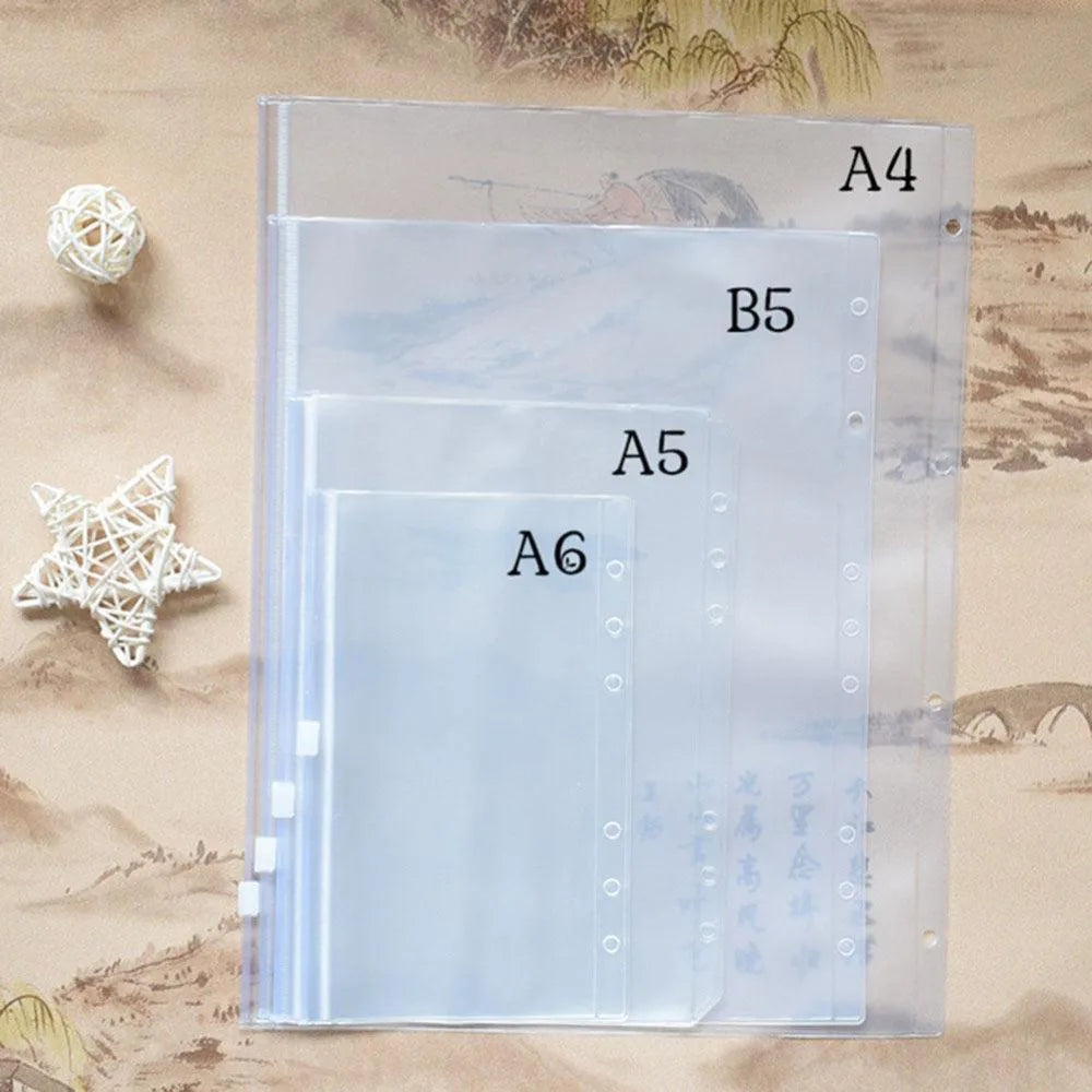 Transparent Loose Leaf Ring Binder Cover A4 A5 A6 A7 Planner Ring Binder Cover Axl