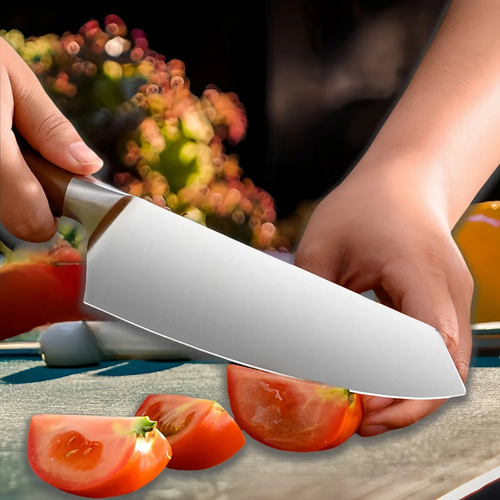 Japanese Kitchen Knife Set – Chef, Cleaver & Slicer + Sheath Kitchen Knife Set Axl