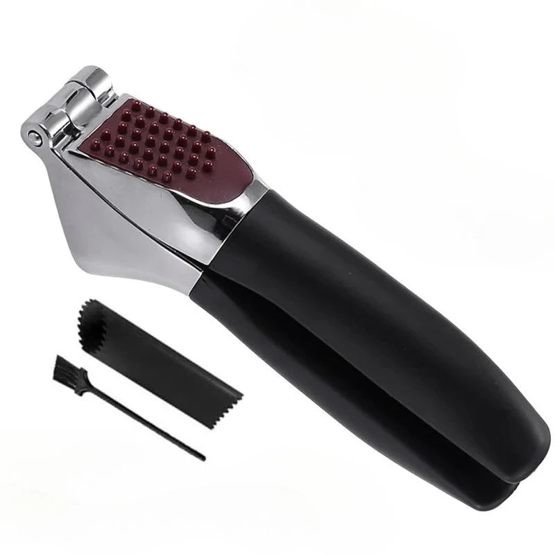 Zinc Alloy Garlic Press & Ginger Mincer – Non-Slip Handle Garlic Press Axl black-1set