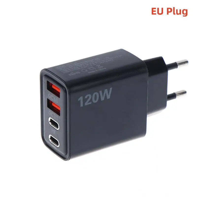 4-Port 120W USB-C Fast Charger – PD & QC3.0 | EU US UK USB Charging Station Axl A2