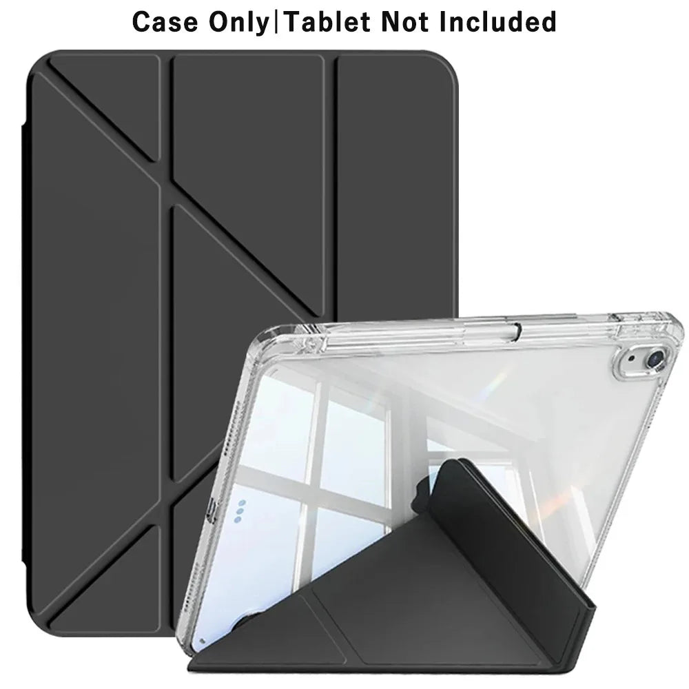 Y-Fold iPad Case with Pencil Holder – Air 11" M3 M2 10th 11th Gen Tablet Case Axl black iPad A19 12th 2026