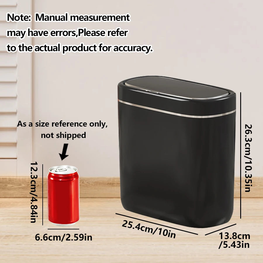 ONEKA Touchless Mini Desk Trash Can – Motion Sensor Lid Motion Sensor Trash Can Axl Black-Size M