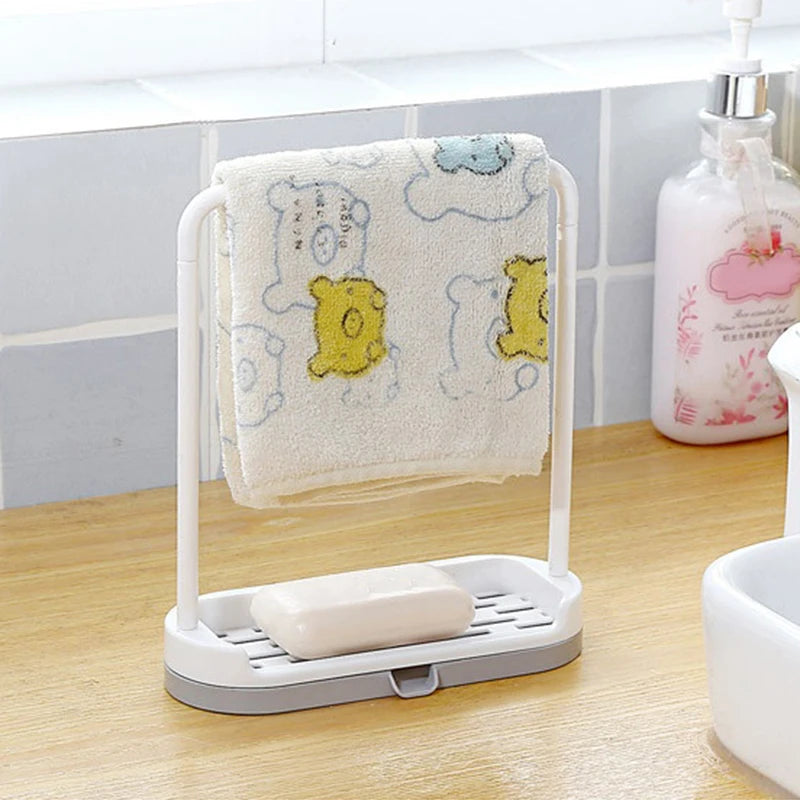 Dishcloth Drainer Rack – Kitchen Countertop Towel Holder Kitchen Towel Rack Axl Grey