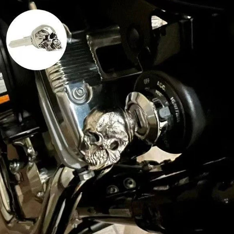Metal Skull Motorcycle Key Cover – Universal Alloy Key Cap Motorcycle Key Cover Axl