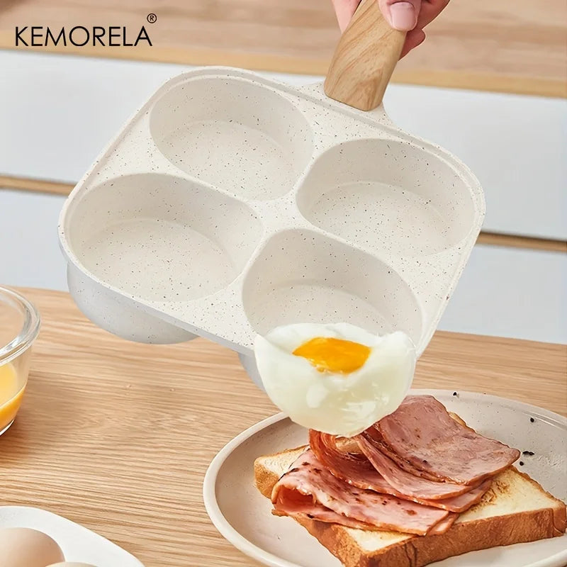 KEMORELA 4-Hole Non-Stick Egg & Burger Pan – Stone Coating Egg Frying Pan Axl