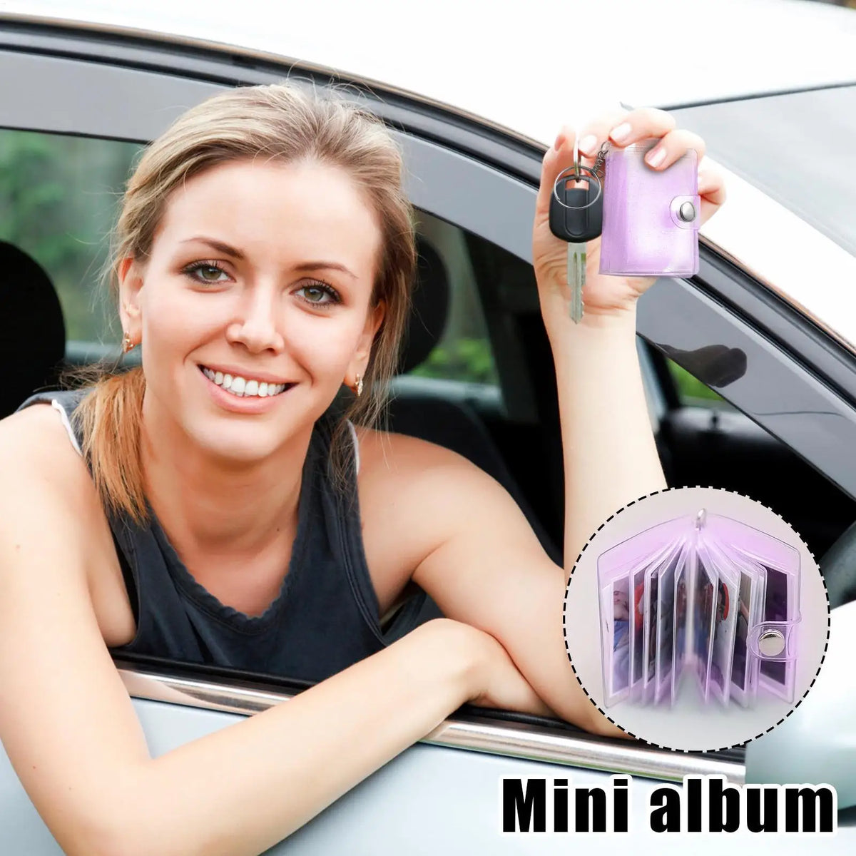 Mini 2" Photo Album Keychain – 24-Pocket ID Photo Holder Photo Album Keychain Axl