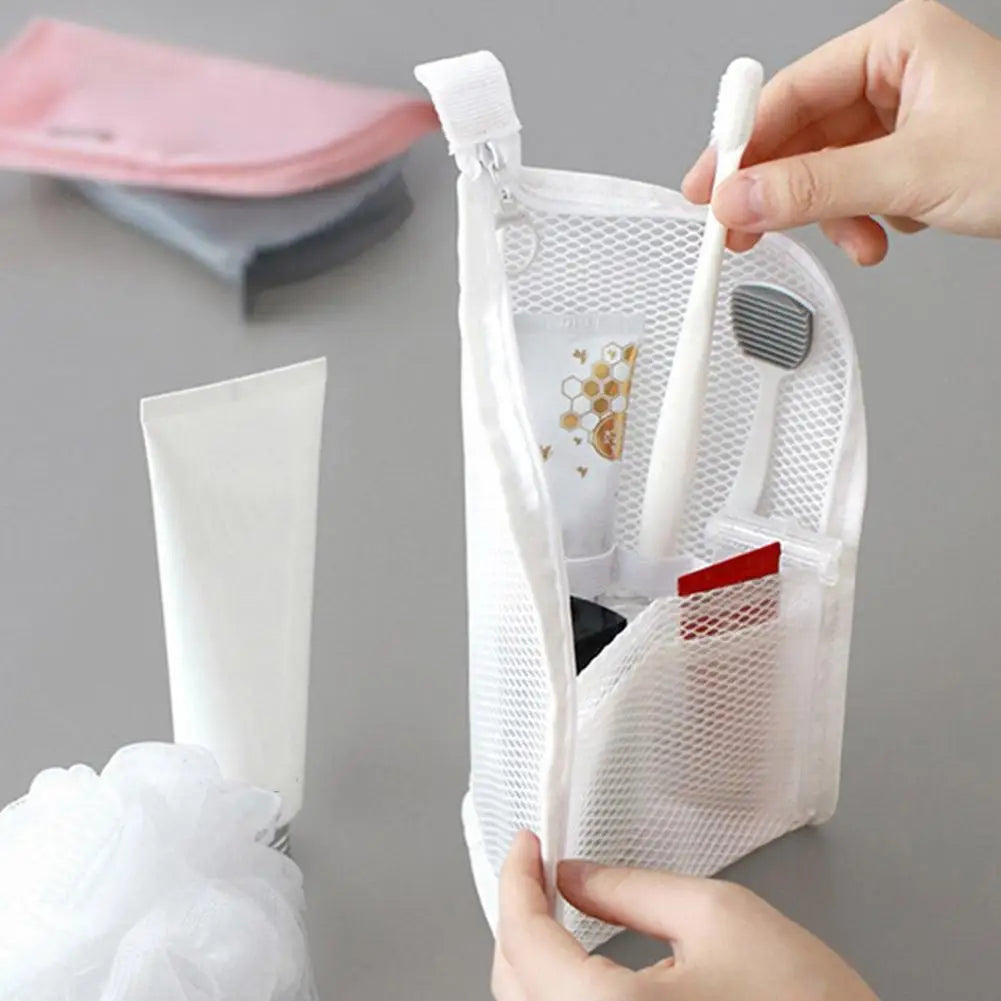 Clear Mesh Travel Makeup Bag – Cosmetic & Brush Organizer Cosmetic Organizer Bag Axl