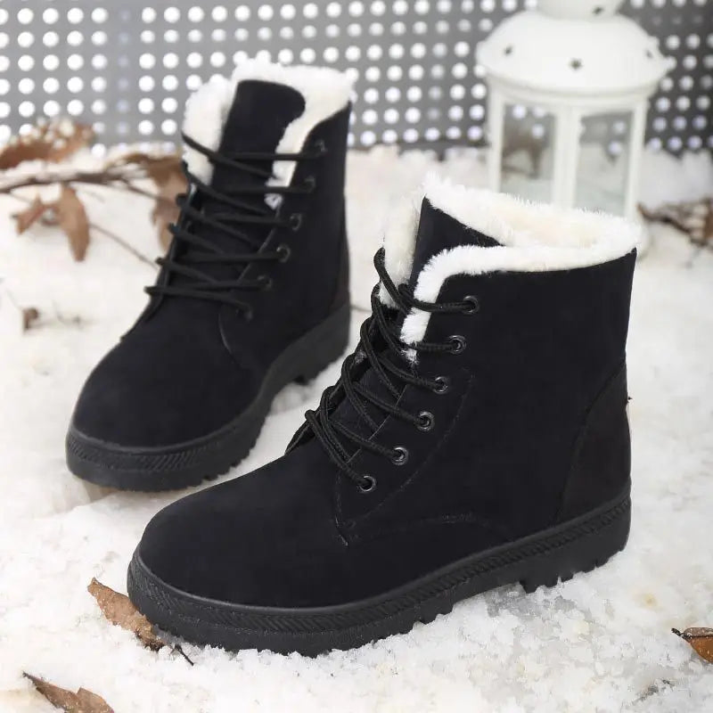 Women's Warm Snow Boots – Suede Ankle Boots Non-Slip Women's Snow Boots Axl