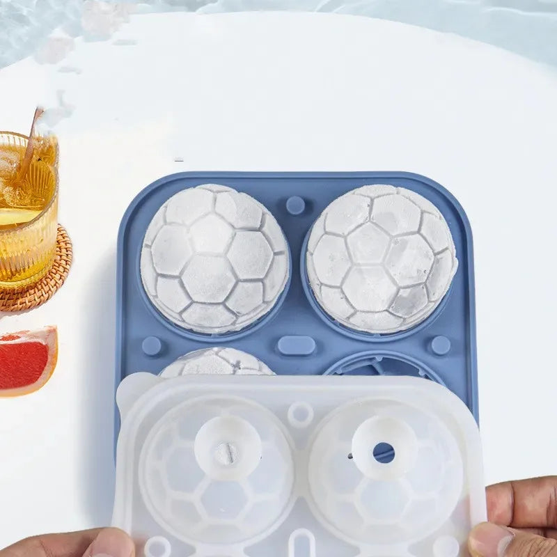 Football Ice Cube Mold – 4-Grid Silicone Tray with Lid | KEMORELA Silicone Ice Cube Mold Axl