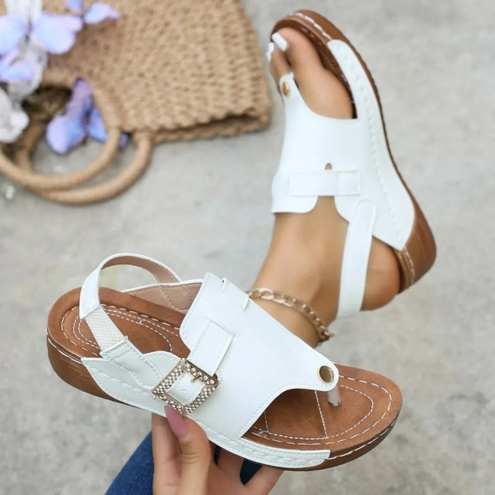 VKJF Women's Wedge Sandals – Open Toe Slip-On Platform Shoes Women's Wedge Sandals Axl