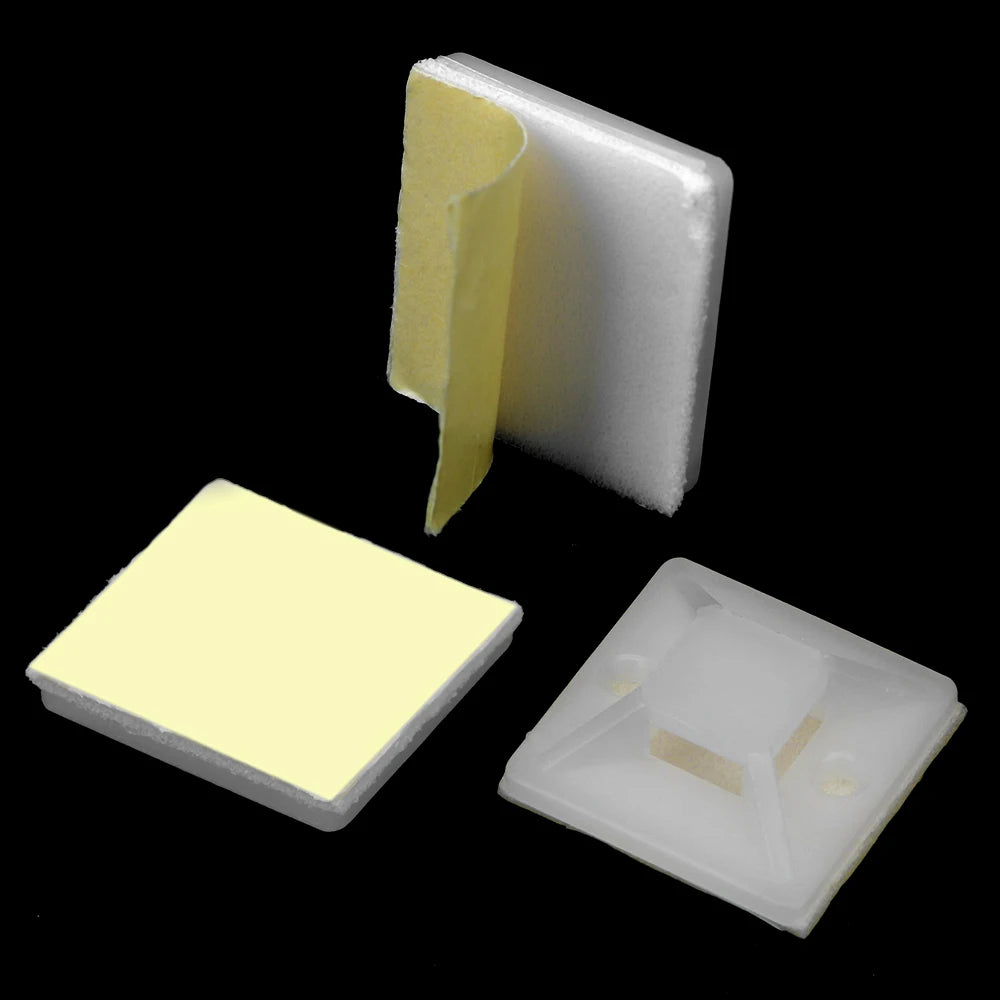 Self-Adhesive Cable Tie Mount Bases 2x2cm – 100 Pack Cable Tie Mounts Axl