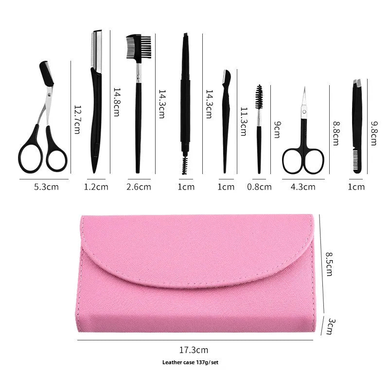 8-Piece Eyebrow Grooming Kit – Shaper, Pencil & Tweezers Eyebrow Grooming Kit Axl