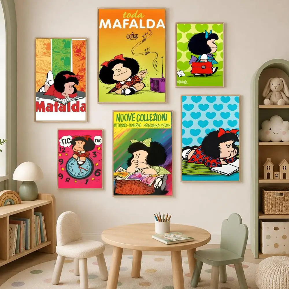 Mafalda Self-Stick HD PVC Wall Poster – Waterproof Home Decor Wall Art Poster Axl