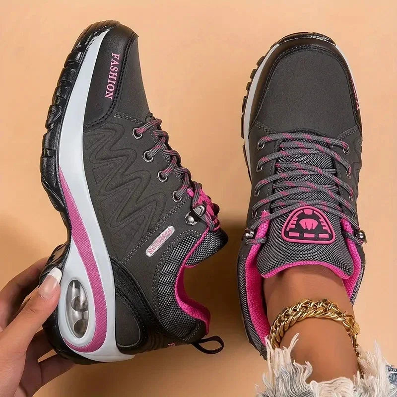 Women's Thick Sole Anti-Slip Flat Walking Shoes | Casual Sneakers Women's Flat Sneakers Axl Gray. 38