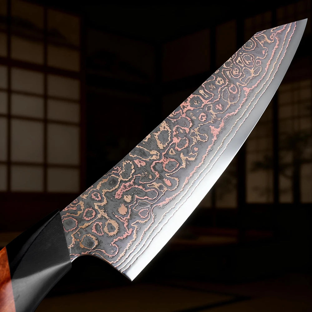 XITUO 8-Inch Damascus Steel Chef Knife – Wood & G10 Handle Damascus Chef Knife Axl