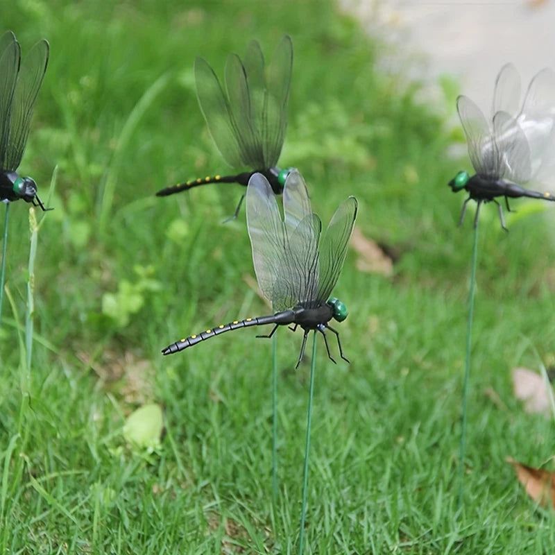 Simulation Dragonfly Garden Stakes 2/4 Pcs – Yard Lawn Decor Garden Decorative Stakes Axl