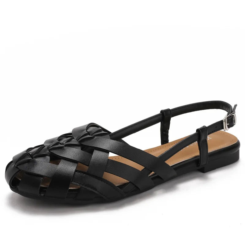 Women's Woven Roman Slingback Sandals – Elegant Summer Shoes Women's Sandals Axl black 38