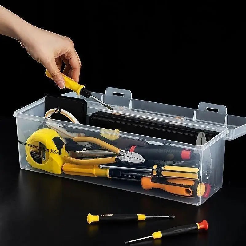 Multi-Compartment Transparent Tool Organizer Storage Box Tool Storage Box Axl