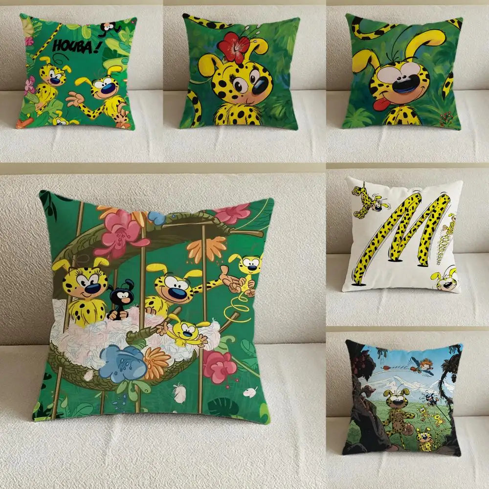 Marsupilami Linen Cushion Cover | Cartoon Pillowcase Set Decorative Cushion Cover Axl